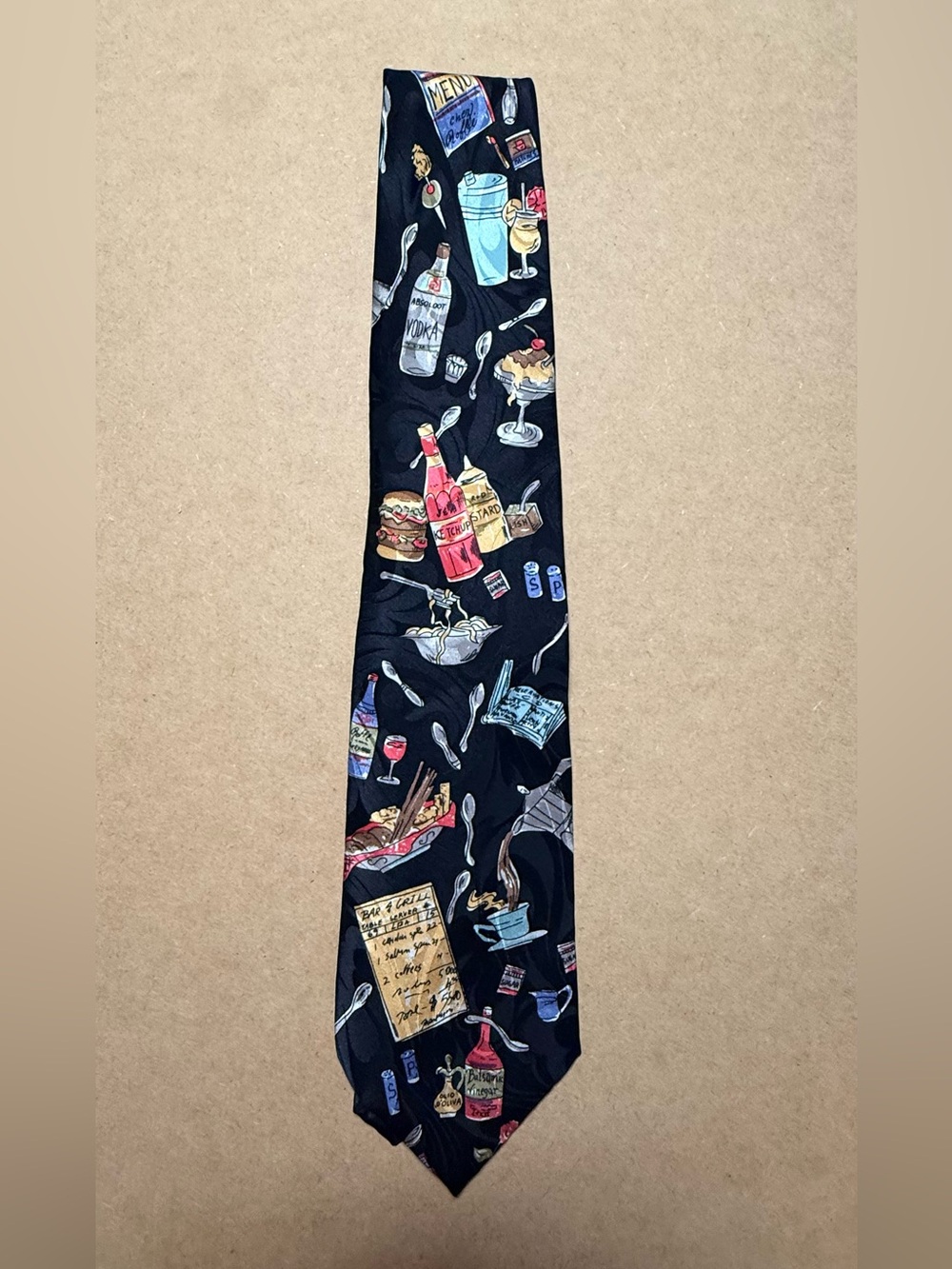 Bellini New York Milan Silk Novelty Tie Food Cocktail Martini Italian